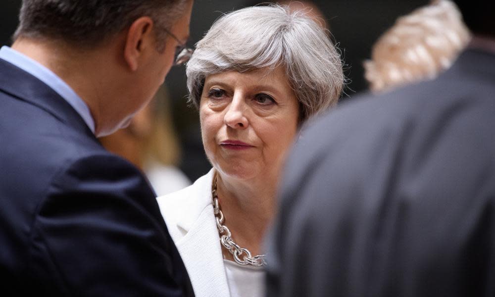 Theresa May at the EU summit in Brussels.