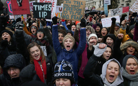  the Women's March in London on January 21, 2018 - Credit: AFP