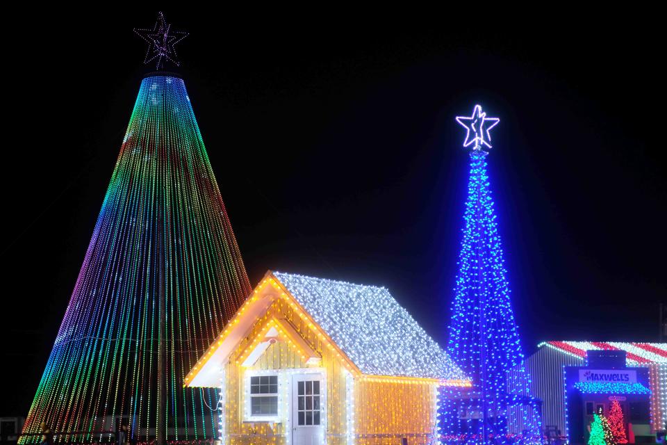 A giant Christmas tree of lights is one of the many sights to see at Maxwell's Magical Christmas event in Amarillo, as seen in this 2022 file photo.