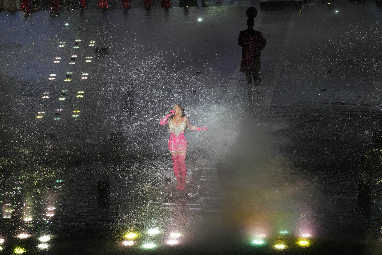 Beyoncé performs on stage headlining the Grand Reveal of Dubai's newest luxury hotel, Atlantis The Royal on January 21, 2023 in Dubai, United Arab Emirates. (Kevin Mazur / Getty Images for Atlantis The Royal)