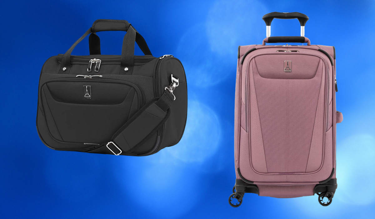 Black and pink luggage set