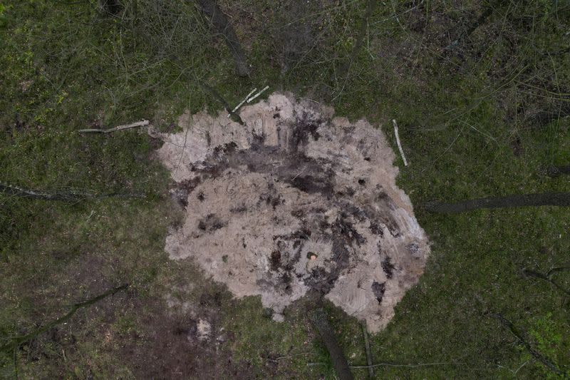 General view of the site where remains of an unidentified military object were found near the city of Bydgoszcz