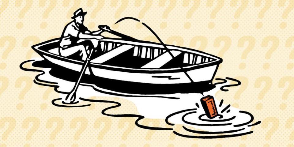 <p>You are sitting in a rowboat on a small lake. You have a brick in your boat. You toss the brick out of your boat into the lake, where it quickly sinks to the bottom.</p><p>Does the water level rise slightly, drop slightly, or stay the same?<br><br><strong>Hint<br><br></strong>Think about the density of the brick.<br><br>Toss that brick overboard, and then check the solution <a href="https://www.popularmechanics.com/science/math/a25150/solution-riddle-of-the-week-15/" rel="nofollow noopener" target="_blank" data-ylk="slk:here;elm:context_link;itc:0;sec:content-canvas" class="link ">here</a>.</p>