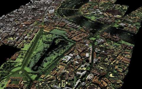 A laser-mapped view of London - Credit: Environment Agency