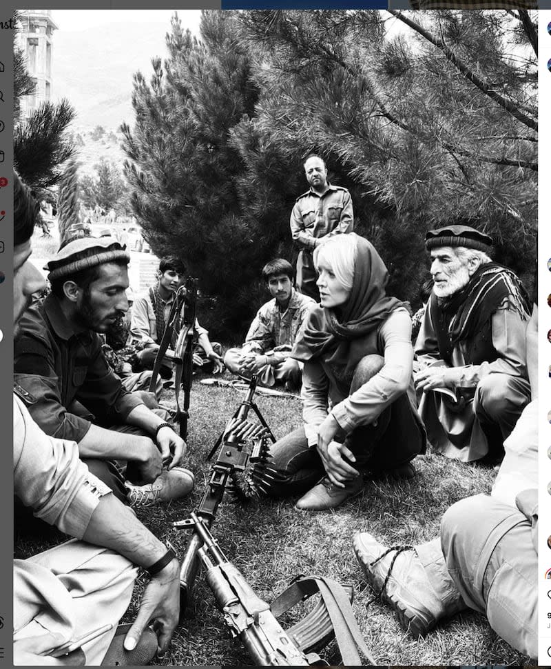 The author meets with a militia of anti-taliban fighters in the Panjshir region of Afghanistan in 2021.