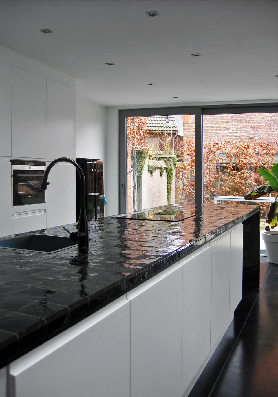 10. Make a statement with a tiled kitchen island