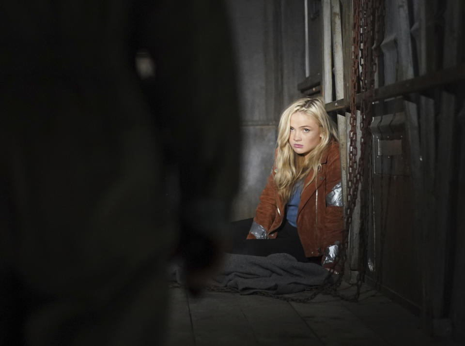 This image released by ABC shows Natalie Alyn Lind in a scene from "Big Sky." Native American tribes and coalitions are condemning “Big Sky,” a Montana-set ABC drama, for ignoring the history of violence inflicted on Indigenous women and instead making whites the crime victims. (Darko Sikman/ABC via AP)