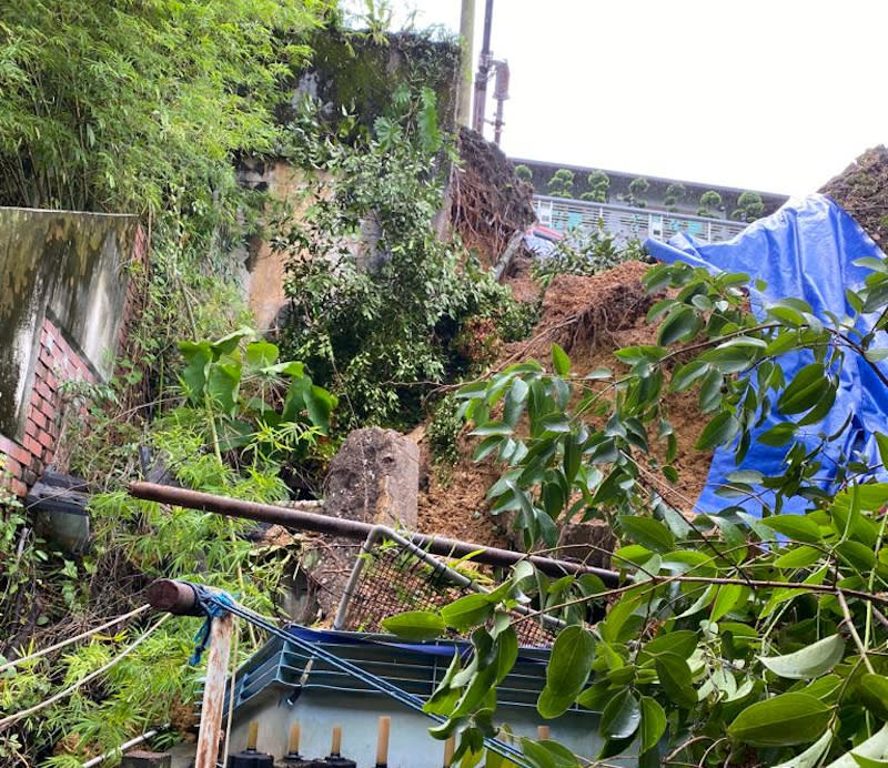 Property damage from the landslide that took place along Jalan Lingkungan Negri Sembilan, Federal Hills October 23, 2021. — Picture by Bukit Bandaraya Residents Association