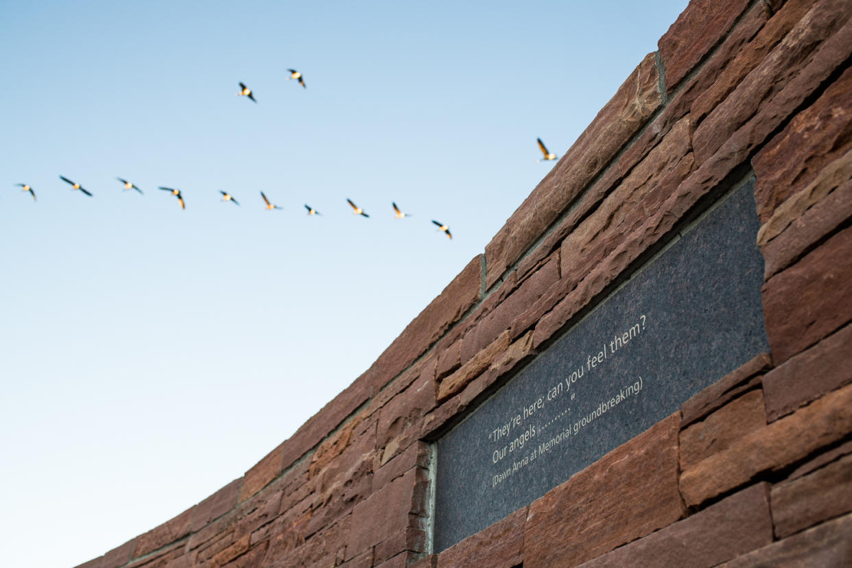 The Columbine Memorial in Littleton, Colo. (Photo: Carl Bower for Yahoo News)