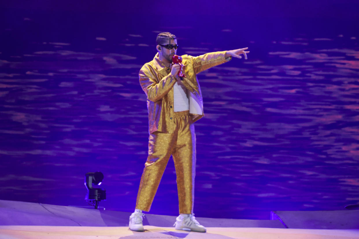 Bad Bunny celebró el campeonato de Argentina en Qatar 2022 (Foto de: Jaime Nogales/ Eyepix Group/Future Publishing via Getty Images)