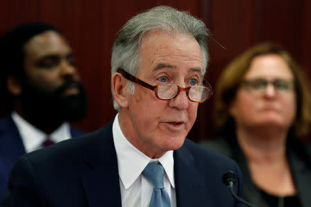 FILE PHOTO: Rep. Richard Neal (D-MA) speaks as the House-Senate Conferees hold an open conference meeting on the "Tax Cuts and Jobs Act" on Capitol Hill in Washington, U.S., December 13, 2017. REUTERS/Joshua Roberts/File Photo