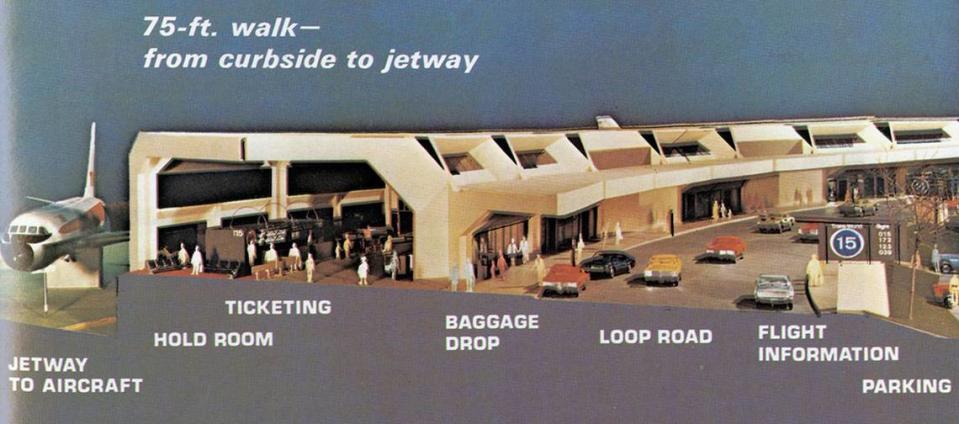 Notice: no security barriers in the original artist’s renderings of the terminals.