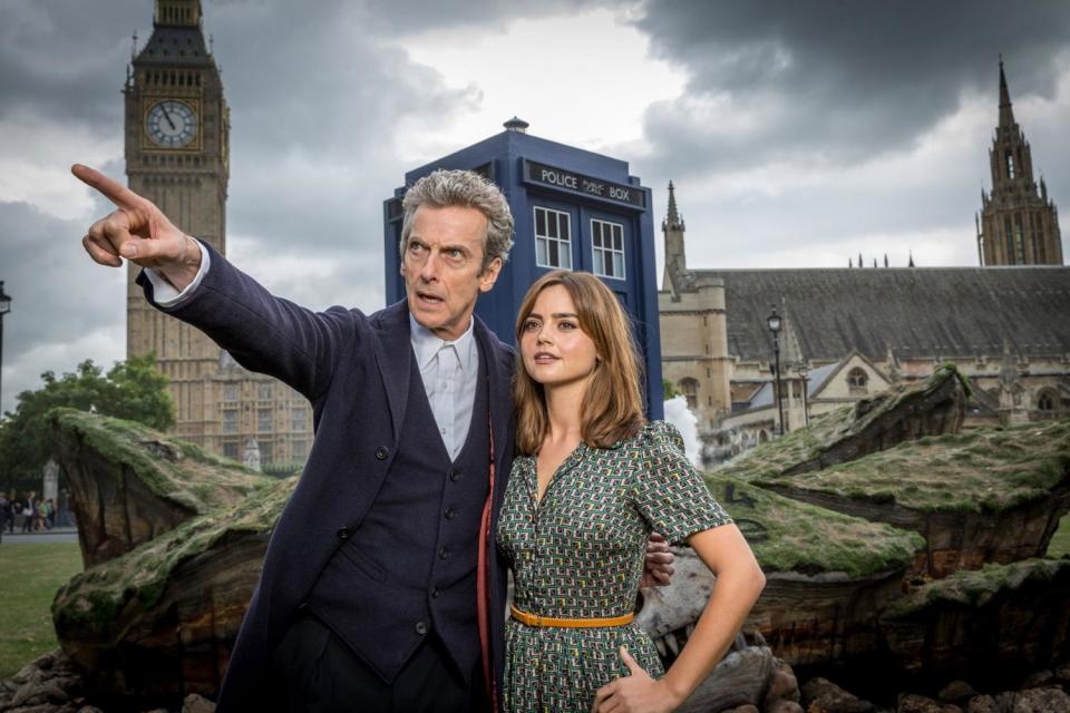 Peter Capaldi as the Doctor and Jenna Coleman as his assistant, Clara Oswald, in 'Doctor Who' (BBC)