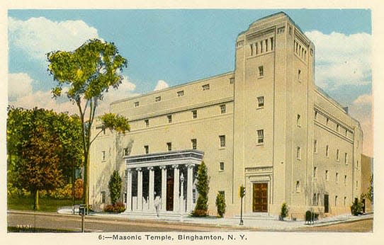 The Masonic Temple on Main Street in Binghamton, about 1930.