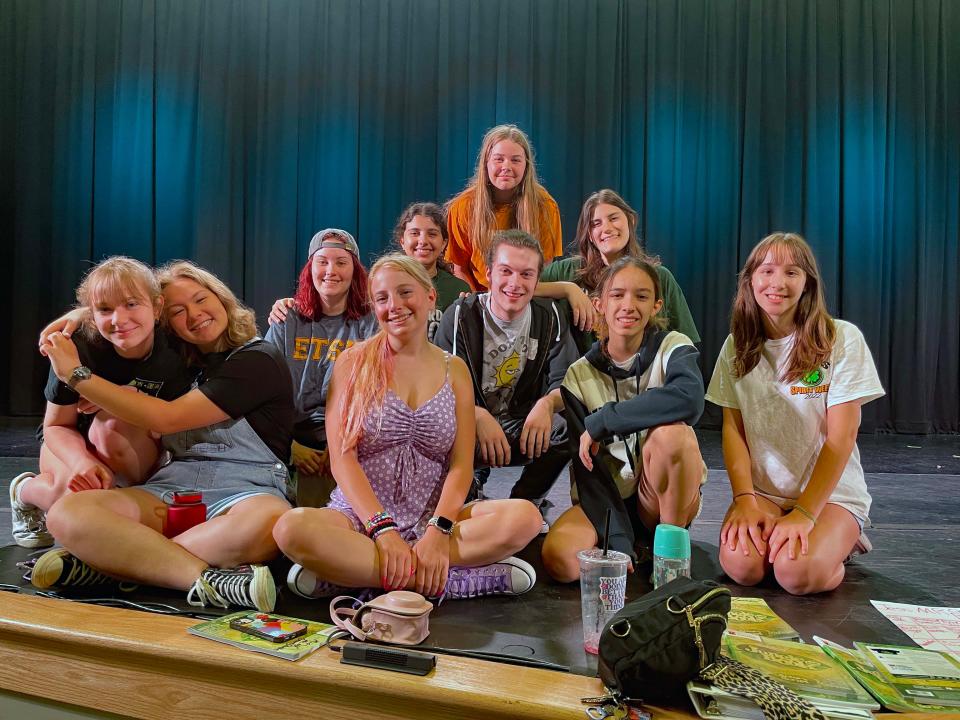 Camp counselors, former drama students, help wrangle 36 theater camp kids at Irish Art Camp at Knoxville Catholic High School on June 9, 2023.