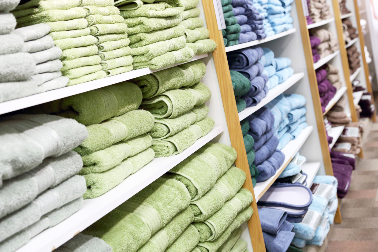 Towels in a store