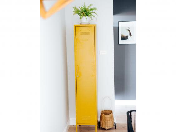 These colourful lockers have a retro feel but are slim enough not to take up too much room in a small space (Mustard Made)