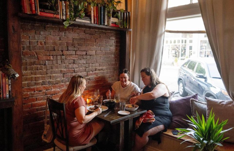 One of four tables inside the 400-square-foot space at Noah’s Cupboard.