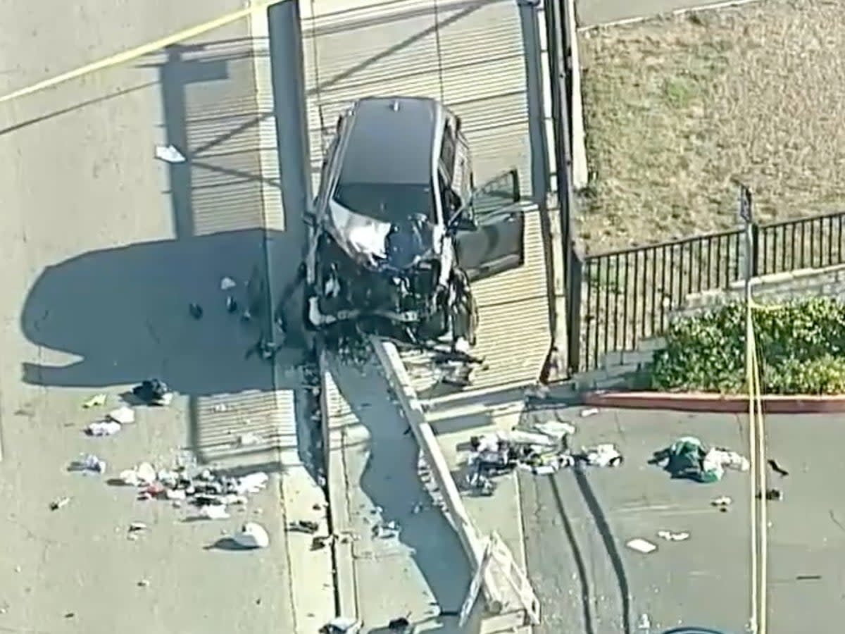 A 22-year-old man crashed into a group of police cadets out for a morning run (Screenshot / ABC7)