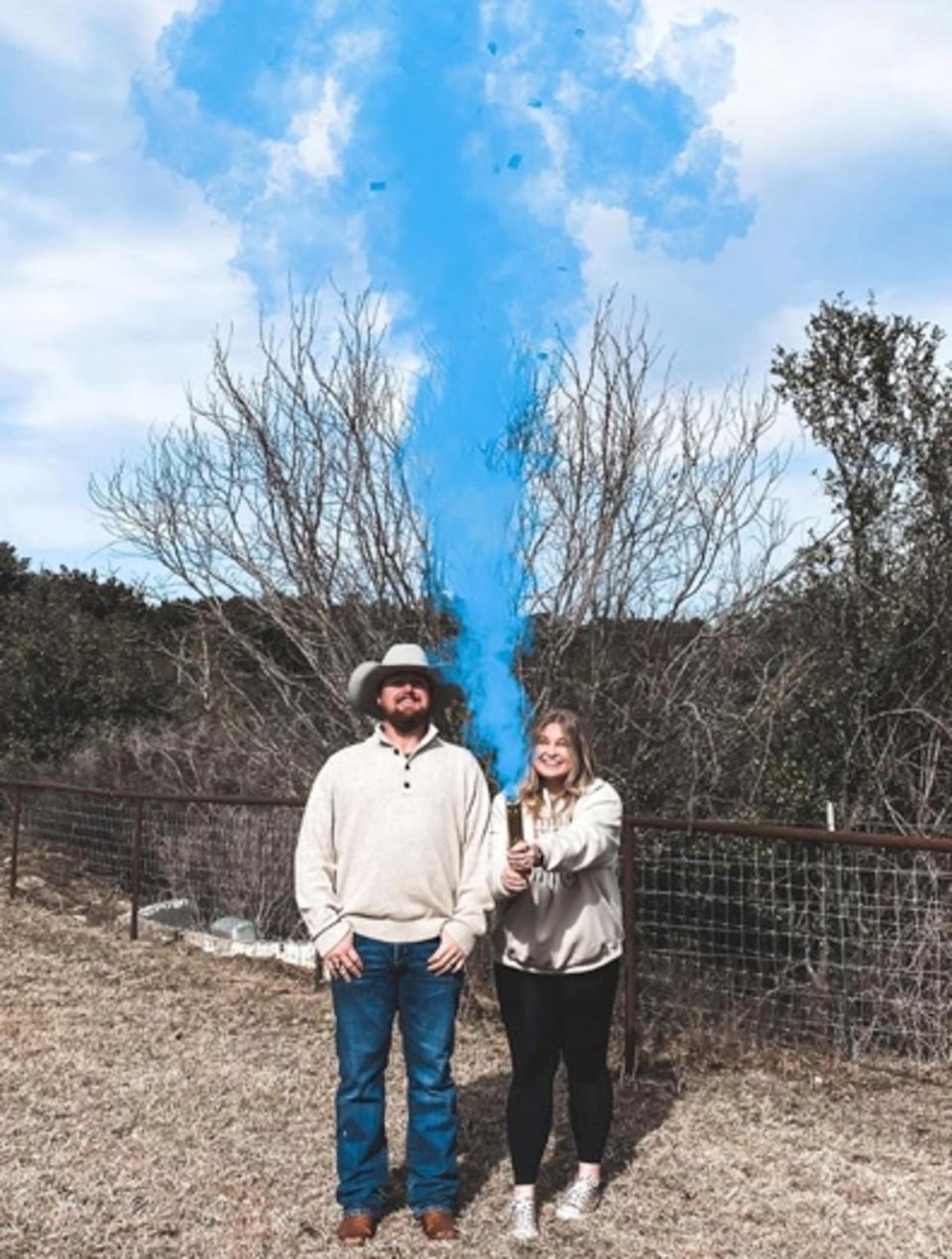 Kailee DeSpain and her husband at their gender reveal for baby Finley (Kailee DeSpain)