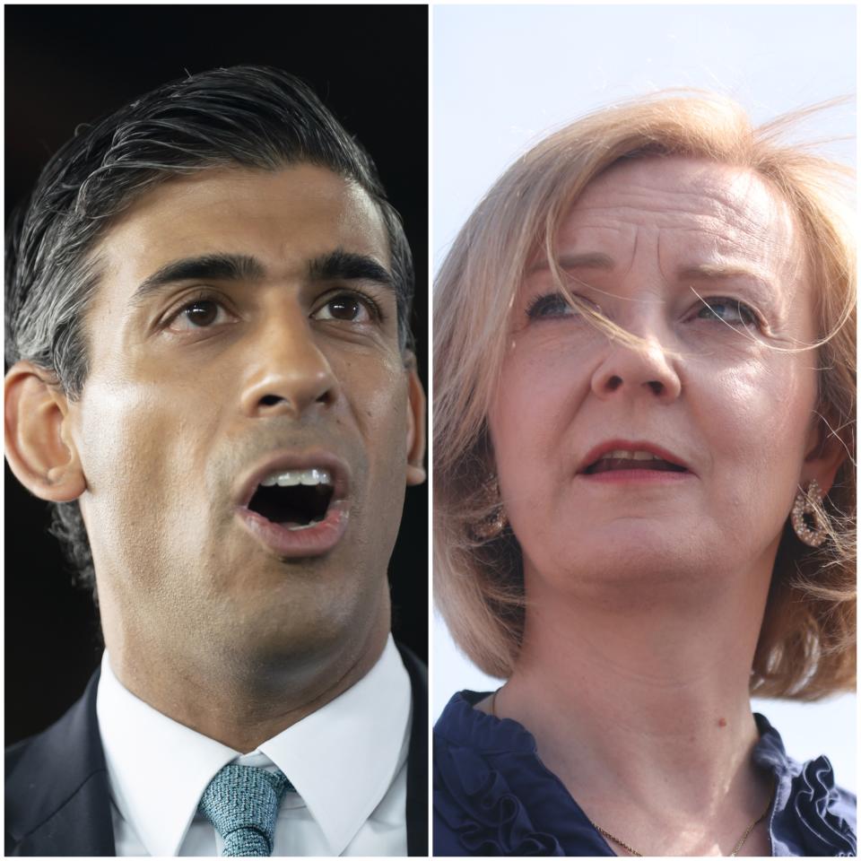 Tory leadership contenders Rishi Sunak and Liz Truss (PA)