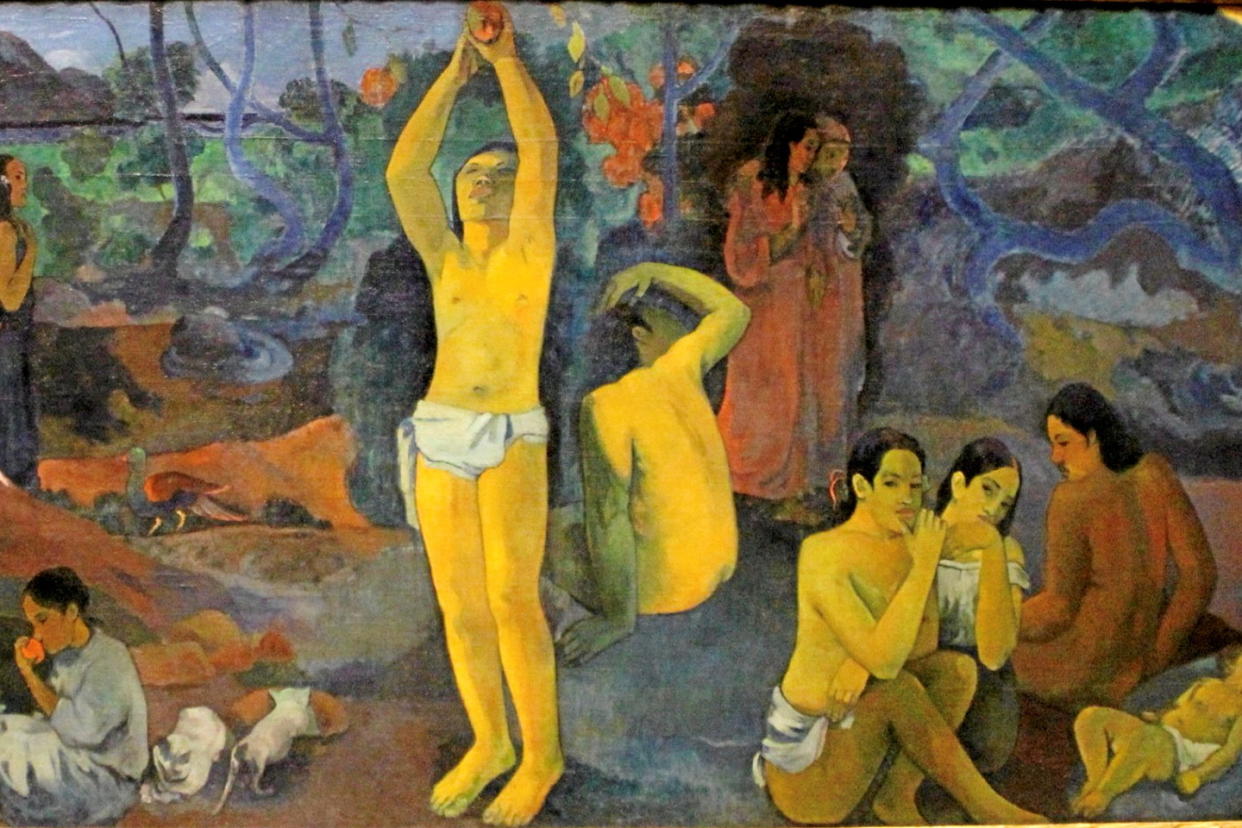 Détail du tableau de Paul Gauguin intitulé D'où venons-nous ? Que sommes-nous ? Où allons-nous ?  réalisé entre 1897 et 1898 à Tahiti. Cette toile est aujourd'hui conservée au musée des Beaux-Arts de Boston (États-Unis).  - Credit:DR