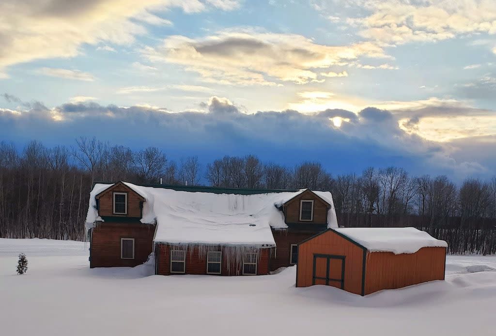 Cabin on a Snowmobile Trail