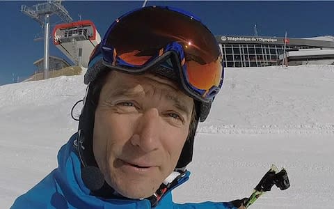 Graham Bell at the top of La Face black run in Val d'Isère