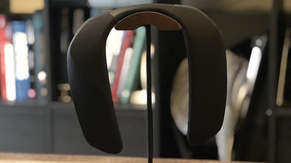 Panasonic Soundslayer Wireless on a headset stand