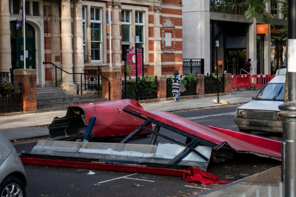 Proper made to look like the remains of the bus were strewn across the show (PA)