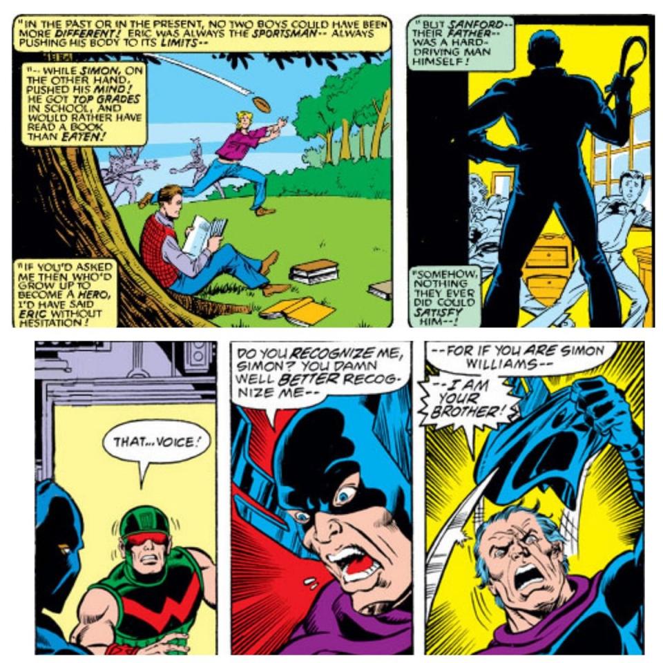 The childhood trauma of Eric and Simon Williams, also known as the Grim Reaper and Wonder Man.