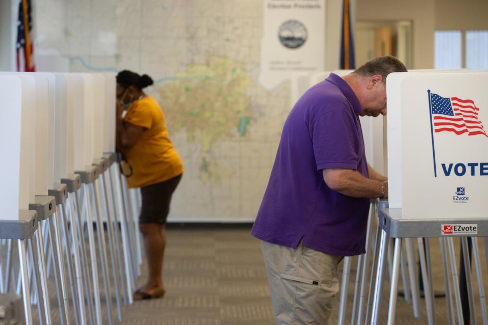 Shawnee County voters took to the polls for early voting Monday at the election office, 3420 S.W. Van Buren St.