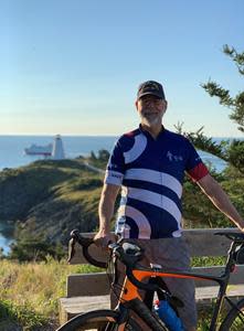 Our teammate Jason Cheney is a retired RCN Naval Sea Logistics Officer (33+ years) currently working on the Canadian Surface Combatants Project at Irving Shipbuilding. He has been riding in the Navy Ride since it began. This year he has logged 551.06 KM … and counting! Recently Jason rode 57km on the coastal roads of Grand Manan Island, NB, departing from and returning to the iconic Swallowtail Light house.