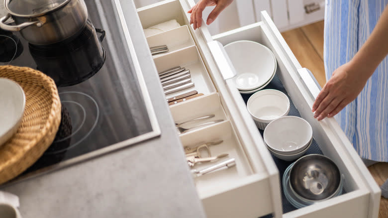 open kitchen drawers