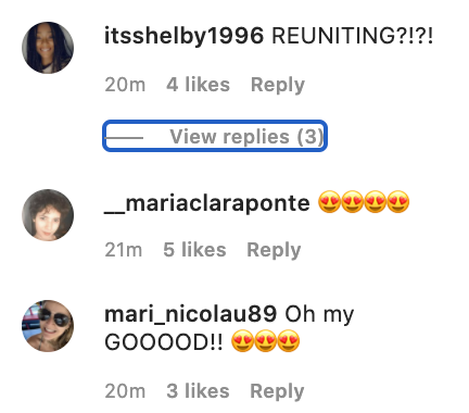 Fan comments from Matthew Perry's Instagram post about a Friends reunion