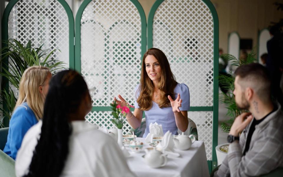 The Duchess of Cambridge meets with a group of parents who helped her understand the importance of providing support for parents during the earliest years of children's lives - Tolha Akmen/Getty Images