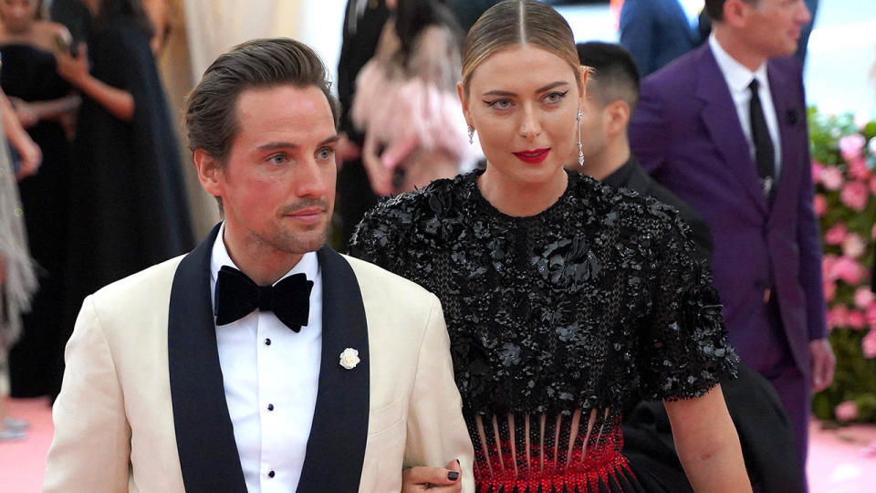 Alexander Gilkes and Maria Sharapova at the Met Gala. (Photo by Sean Zanni/Patrick McMullan via Getty Images)