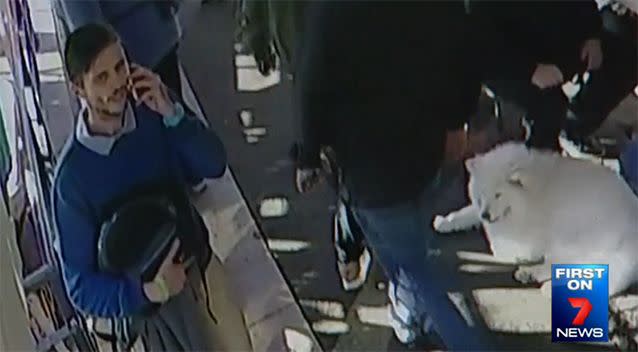 The man was filmed stealing a donation box from a cafe in Leichhardt. Photo: 7 News