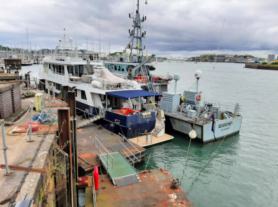The yacht Kahu that was stopped by Border Force and the Australian Federal Police on September 9. (National Crime Agency/PA)