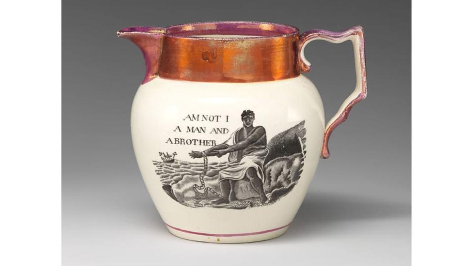 <div class="inline-image__caption"><p>Abolitionist Jug, ca. 1820</p></div> <div class="inline-image__credit">The Metropolitan Museum of Art</div>