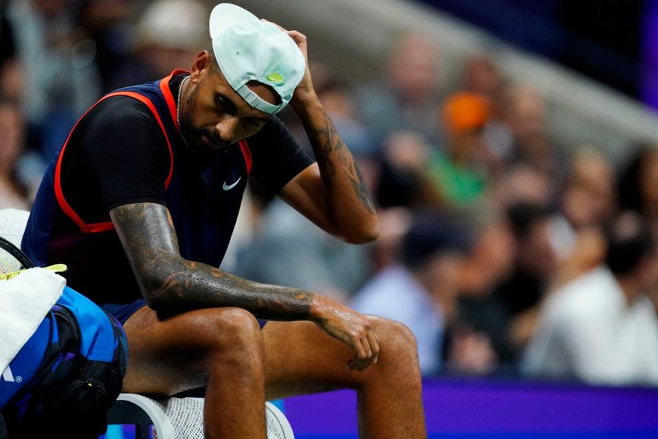 Nick Kyrgios was devastated by his loss to Karen Khachanov (Frank Franklin II/AP) (AP)