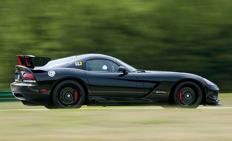 <p>Horsepower: 600; Weight: 3364 lb; Price as tested: $102,626<br><br></p><p>The Viper is just the opposite. Its ease of use doesn’t come from prominent understeer but rather from a neutral, progressive, perfectly balanced chassis enhanced by aerodynamic downforce. It’s a pussycat, which is a strange thing to say about a car with 600 horsepower. But it’s content to dance gently around the limit, letting the driver comfortably use every bit of the car’s stunning speed. Where the GT-R simply goes out and does the job, the Viper gives the driver the perfect tools to do the job manually. Its friendliness is nothing short of amazing. <a rel="nofollow noopener" href="http://www.caranddriver.com/features/the-lightning-lap-2008-ll3-60000-120000-page-4" target="_blank" data-ylk="slk:READ MORE ››;elm:context_link;itc:0;sec:content-canvas" class="link ">READ MORE ››</a></p>