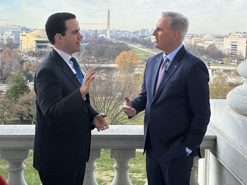 Former House Speaker Kevin McCarthy (R-Calif.), right, with CBS News' Robert Costa. / Credit: CBS News