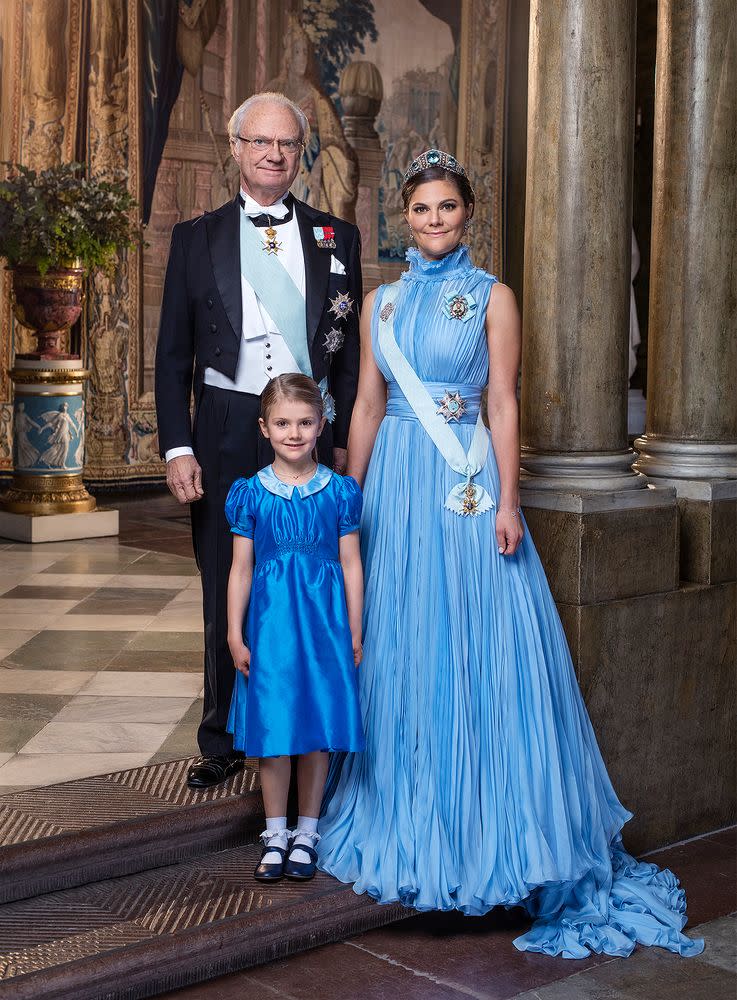 Sweden's Princess Estelle Views Crowns with Princess Victoria