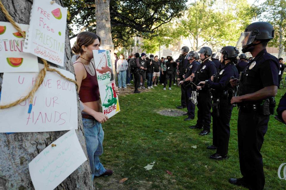 Los Angeles police arrested 93 people for trespassing and one for assault with a deadly weapon following an anti-Israel protest at USC on Wednesday.