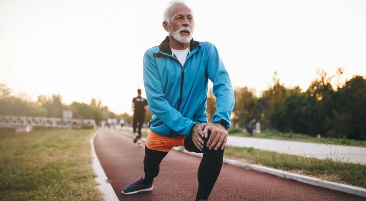 A retired man on a running track