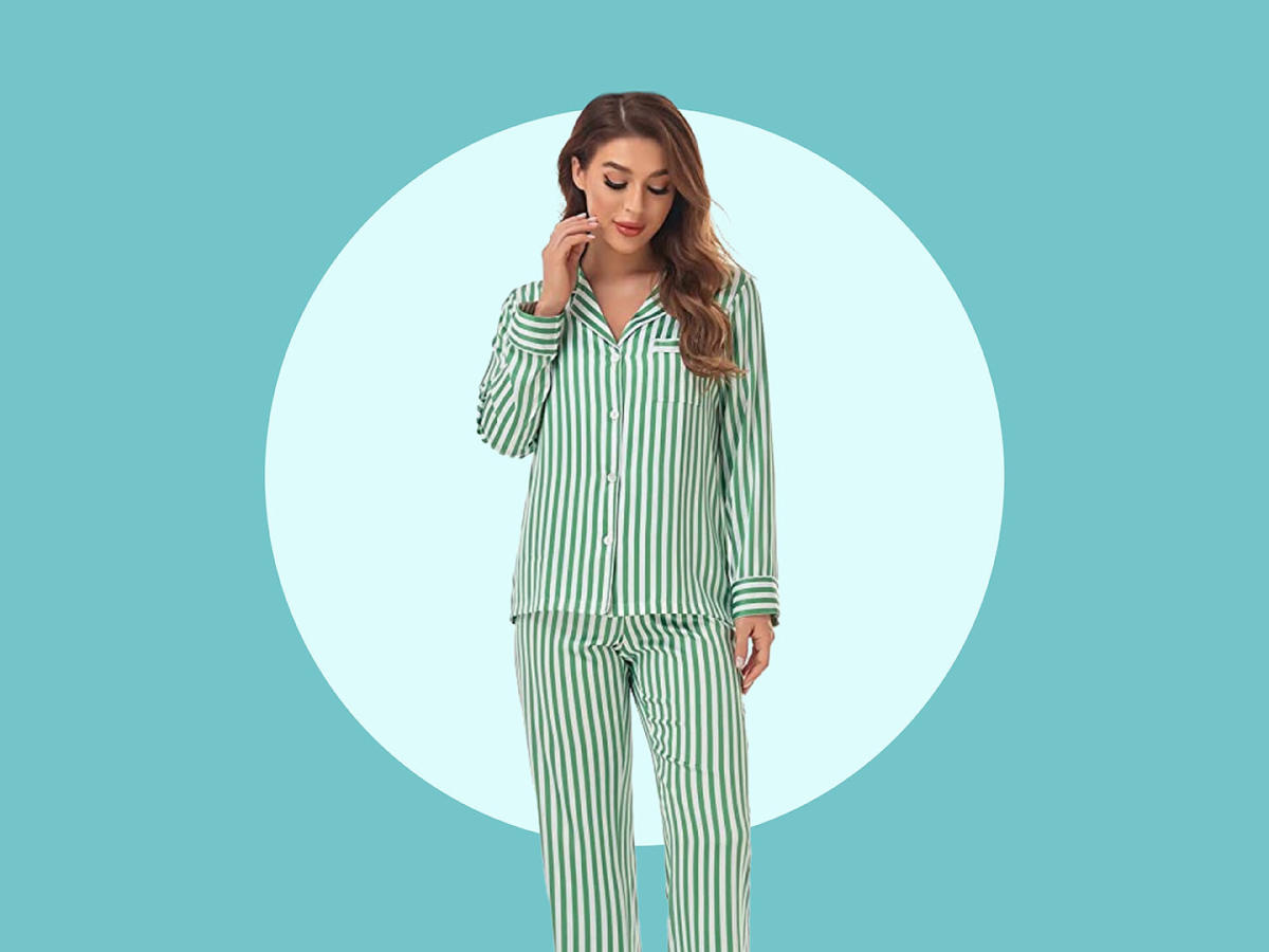 Serenedelicacy Women's Satin Pajama Set Long Sleeve Button Down