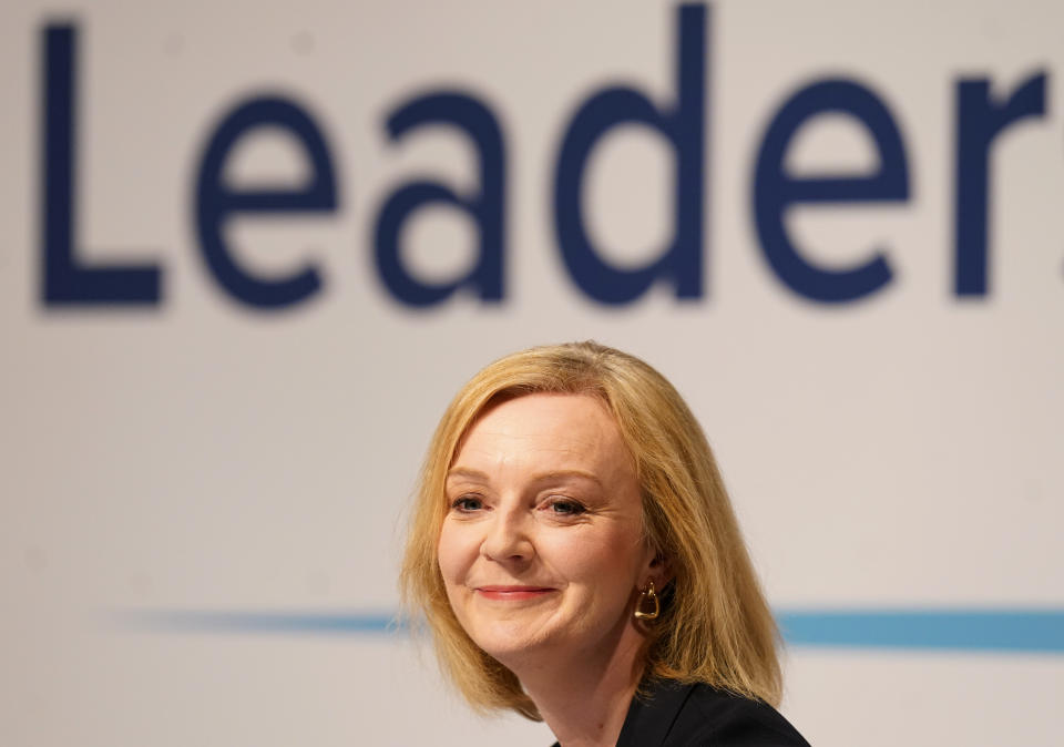 Liz Truss during a hustings event in Darlington, County Durham, as part of the campaign to be leader of the Conservative Party and the next prime minister. Picture date: Tuesday August 9, 2022. (Photo by Danny Lawson/PA Images via Getty Images)