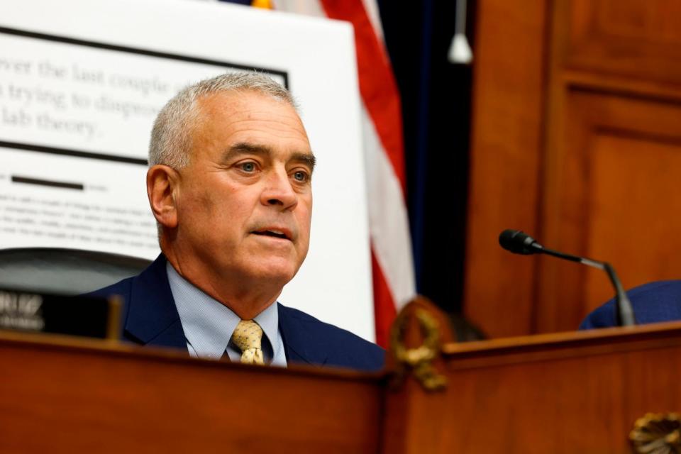 PHOTO: Chairman Brad Wenstrup (R-OH) speaks at a hearing with the Select Subcommittee on the Coronavirus Pandemic on Capitol Hill on July 11, 2023 in Washington, DC.  (Anna Moneymaker/Getty Images, FILE)