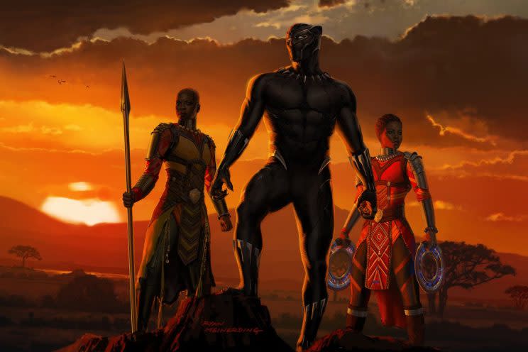 Black Panther watches over Wakanda (Marvel)